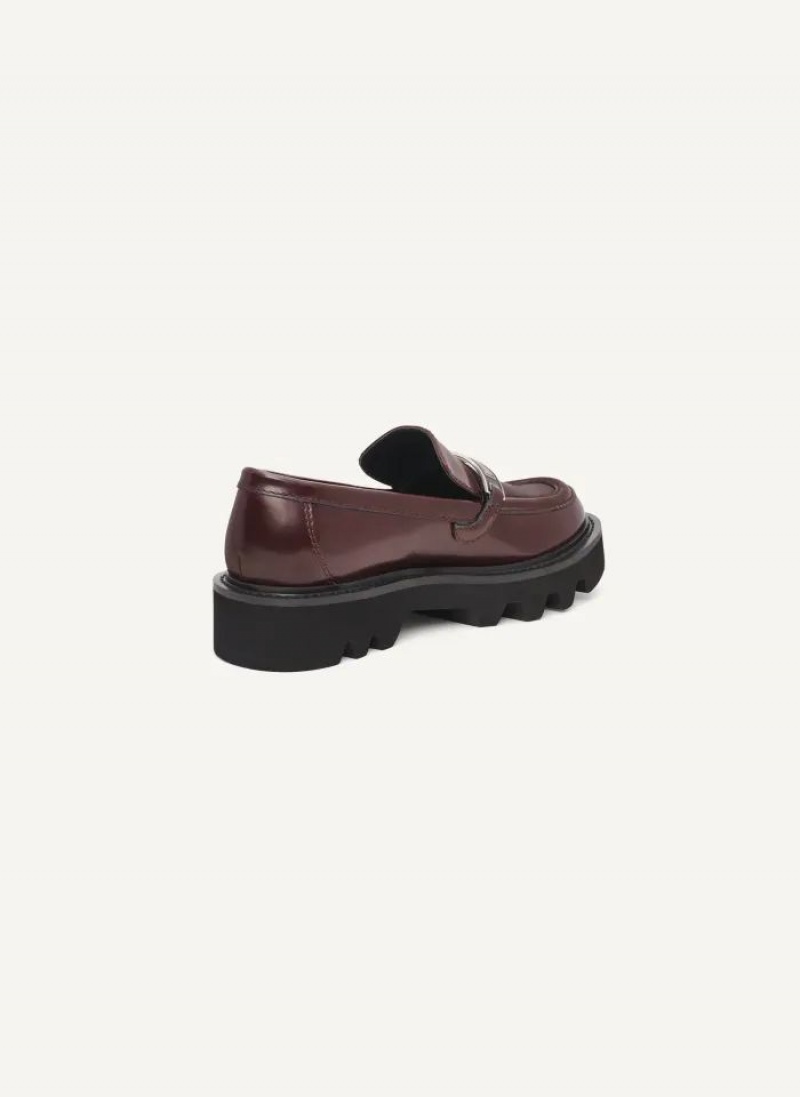 DKNY Audrey With Plaque Women's Loafers Burgundy | Ireland_D1759