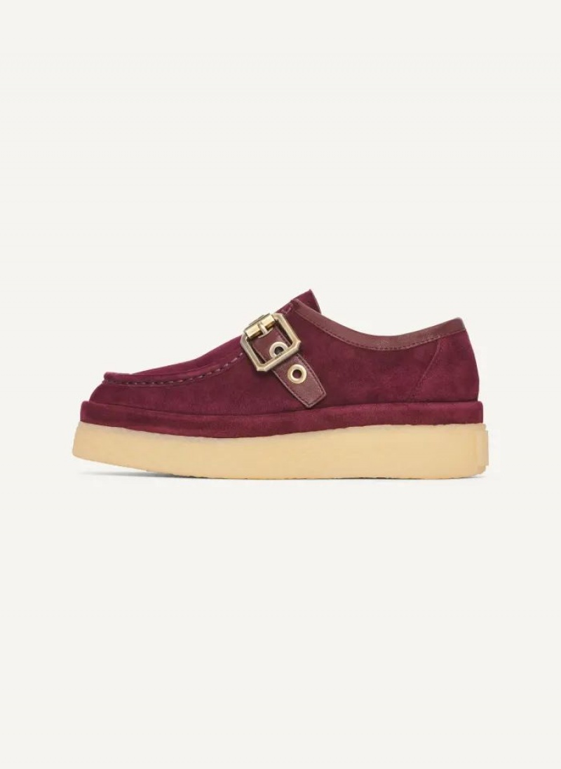 DKNY Autumn Women\'s Loafers Burgundy | Ireland_D1982