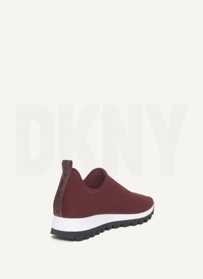 DKNY Azer - Slip On Runner Women's Sneakers Burgundy | Ireland_D1540