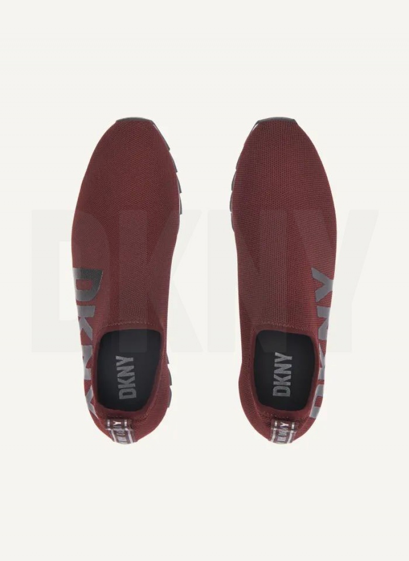 DKNY Azer - Slip On Runner Women's Sneakers Burgundy | Ireland_D1540