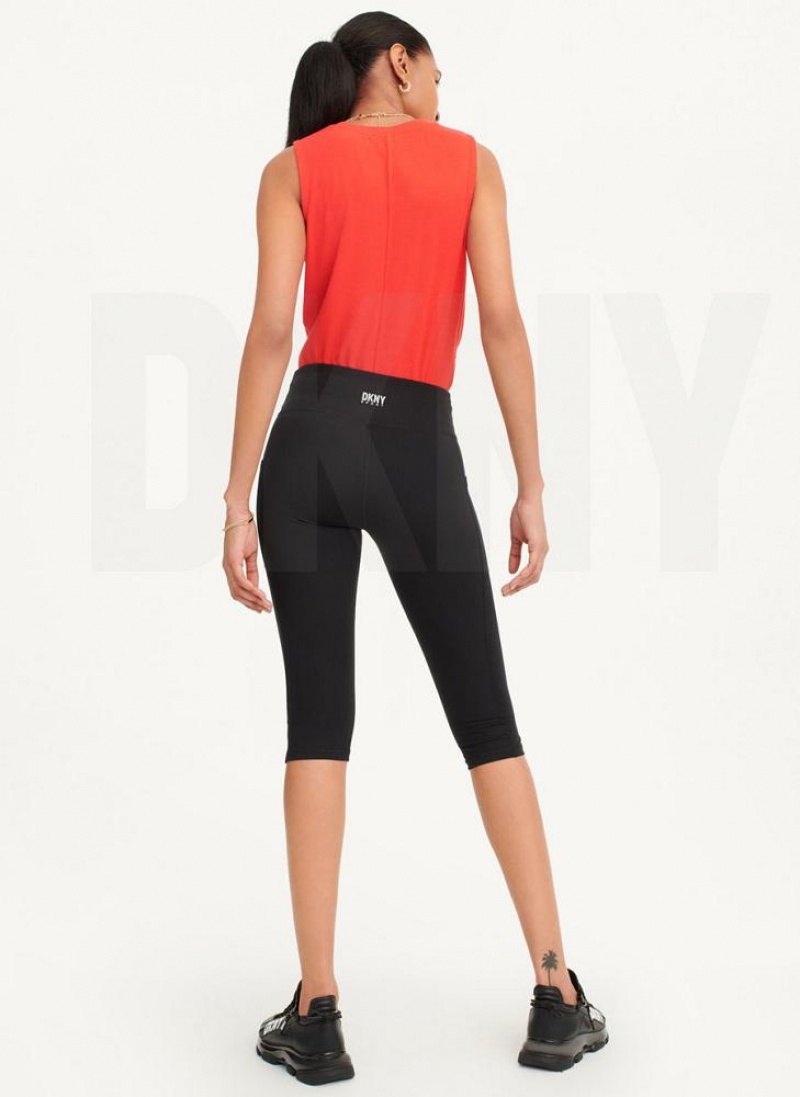 DKNY Balance Compression Pedal Pusher Women's Leggings Black | Ireland_D0872