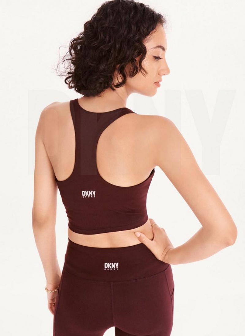 DKNY Balance High Waist Women's Leggings Burgundy | Ireland_D1021