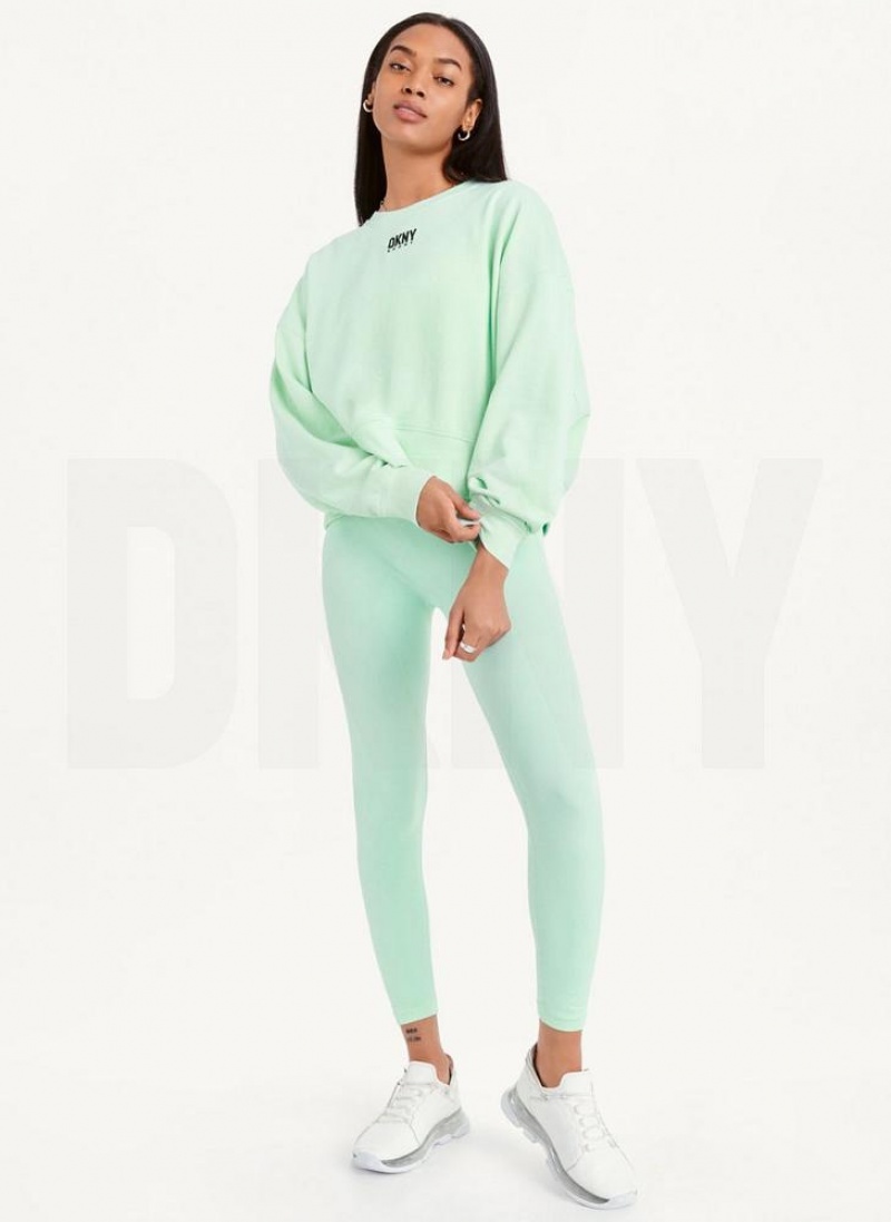 DKNY Balance Oversized Crewneck Pullover Women's Sweatshirts Green | Ireland_D0369