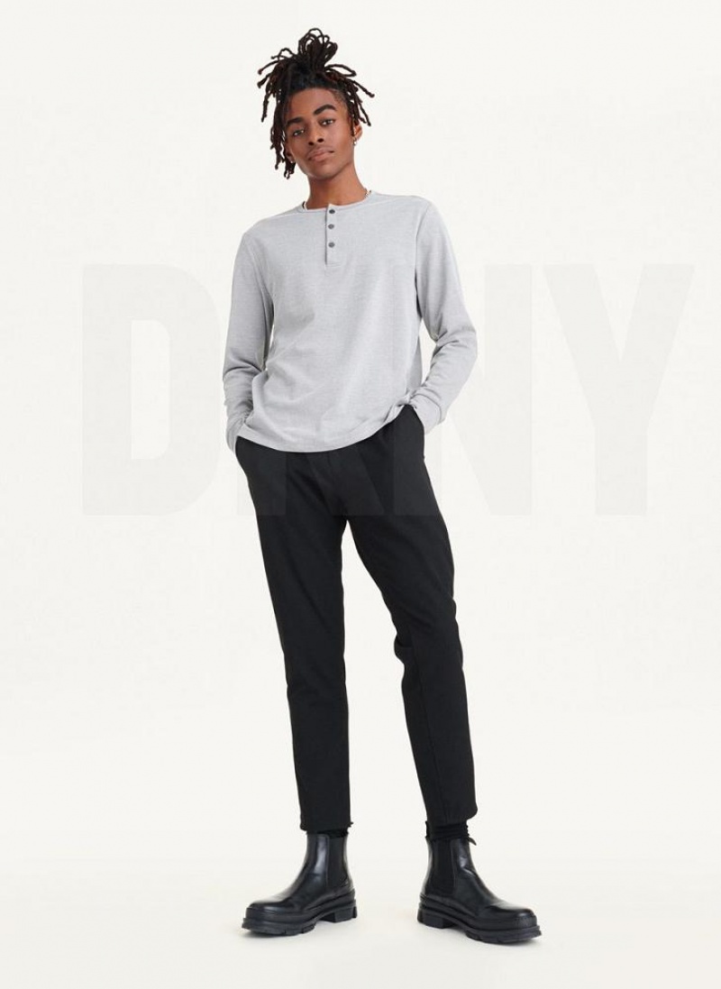 DKNY Baselayer Henley Men's Sweatshirts Grey | Ireland_D1295