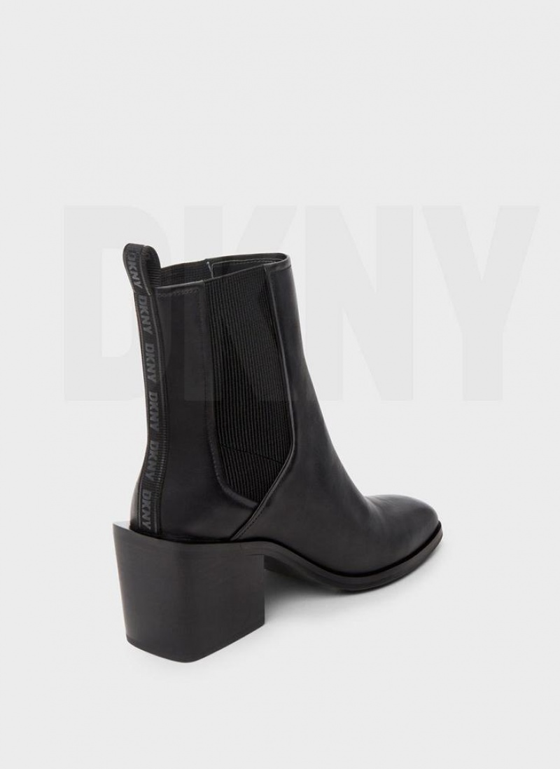 DKNY Block Heel Chelsea Women's Boots Black | Ireland_D1513