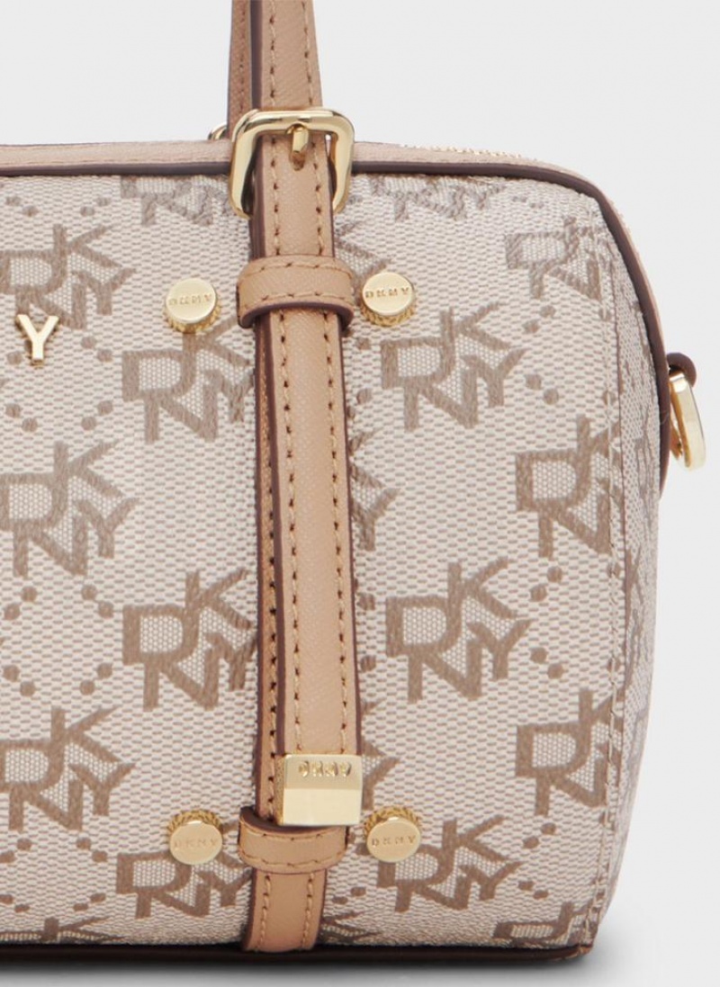 DKNY Bo Town & Country Mini Duffle Women's Crossbody Bags Khaki / Brown | Ireland_D1813