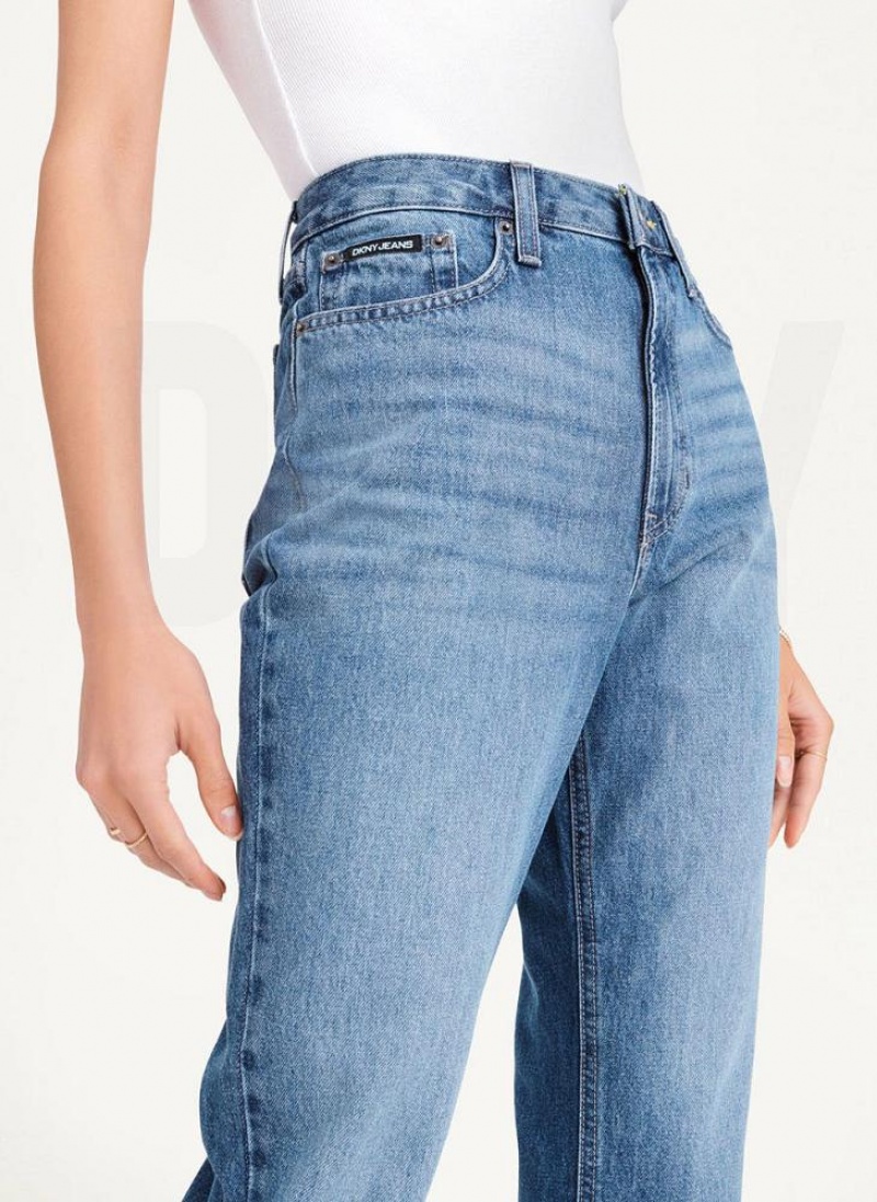 DKNY Broome Cropped Distressed Women's Jeans Wash | Ireland_D0373