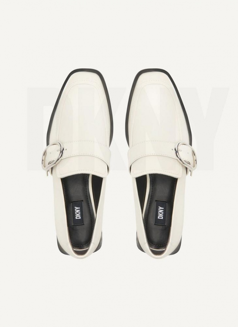 DKNY Buckle Women's Loafers White | Ireland_D1865