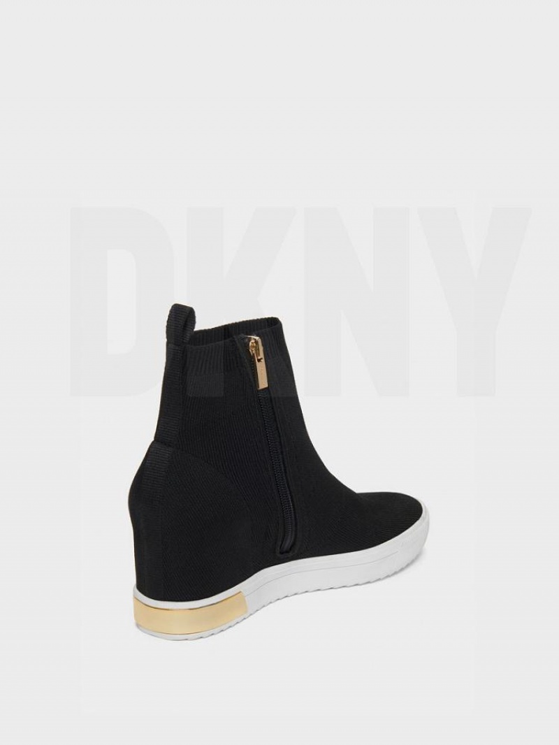 DKNY Cali Wedge Women's Sneakers Black / Gold | Ireland_D0753