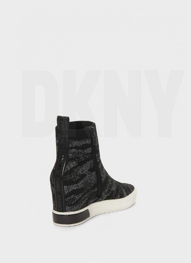 DKNY Cali Wedge Women's Sneakers Black | Ireland_D0813