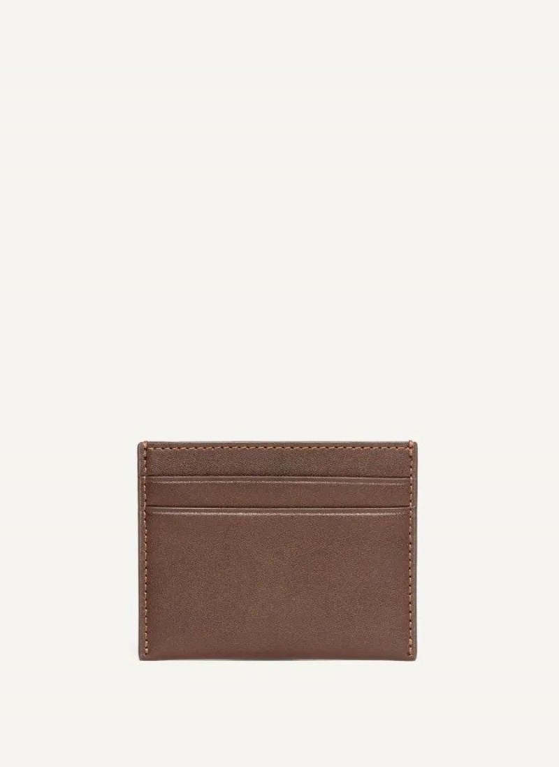 DKNY Card Case Men's Wallets Brown | Ireland_D0330