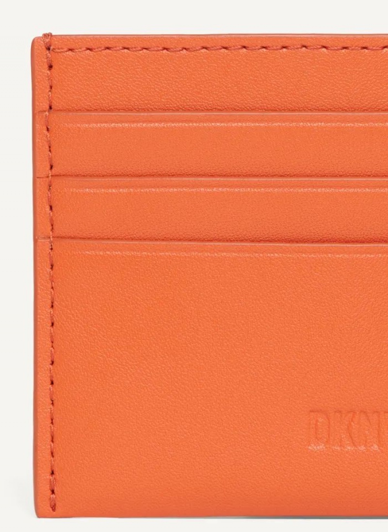 DKNY Card Case Men's Wallets Orange | Ireland_D1767