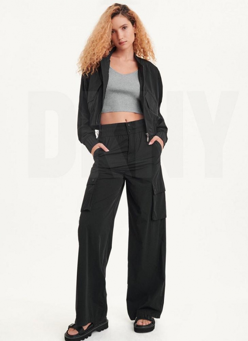 DKNY Cargo Trouser Women's Jumpsuit Black | Ireland_D0404