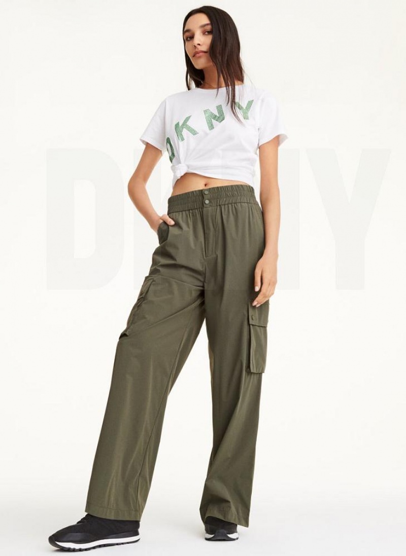 DKNY Cargo Women's Pants Olive | Ireland_D1756