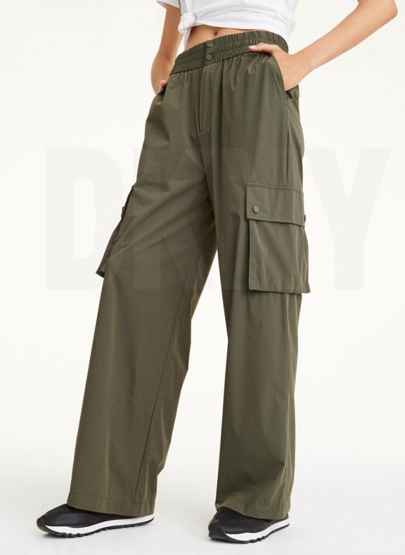 DKNY Cargo Women\'s Pants Olive | Ireland_D1756