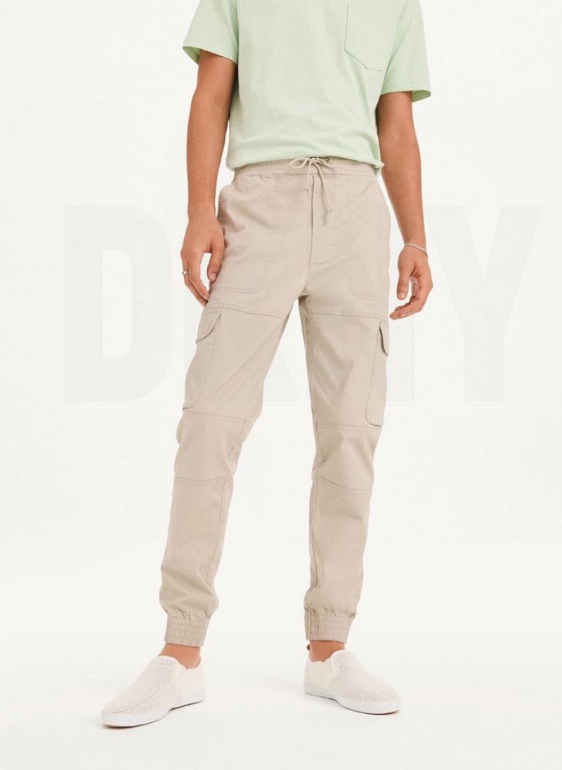 DKNY Cargo Woven Men\'s Joggers Khaki | Ireland_D1349