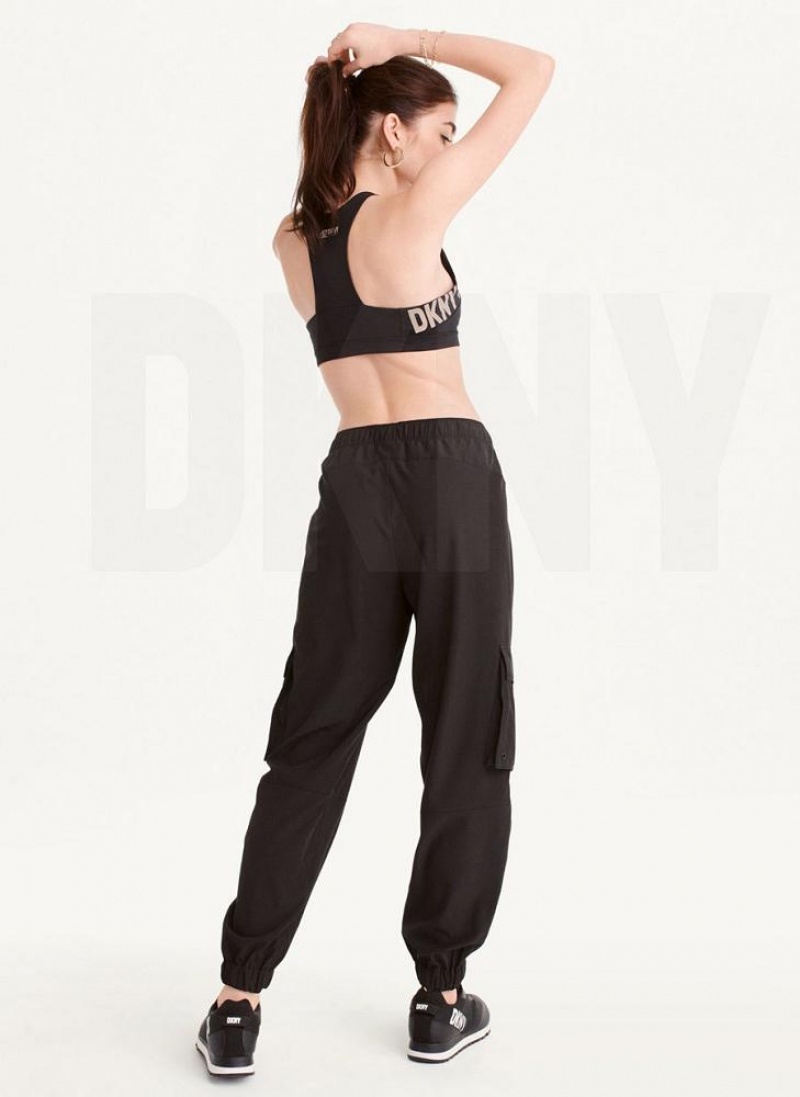 DKNY Cargo with Pockets Women's Joggers Black | Ireland_D0130