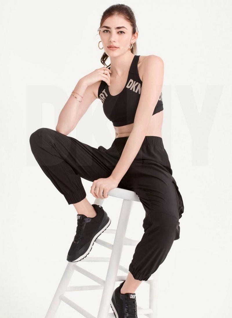 DKNY Cargo with Pockets Women's Joggers Black | Ireland_D0130