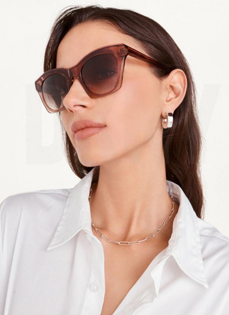 DKNY Cat Eye Women's Sunglasses Black | Ireland_D0875