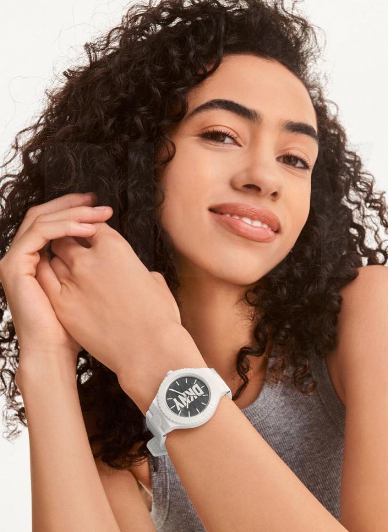 DKNY Chambers Silicone Women's Watches White | Ireland_D1750