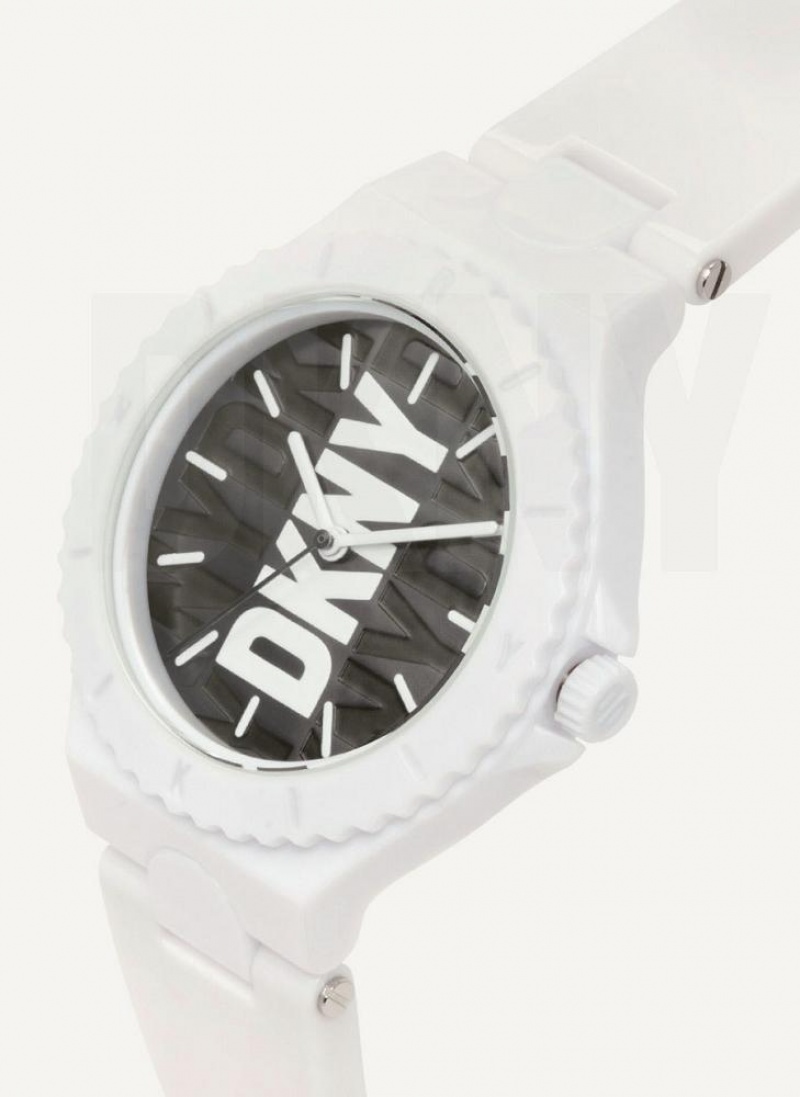 DKNY Chambers Silicone Women's Watches White | Ireland_D1750