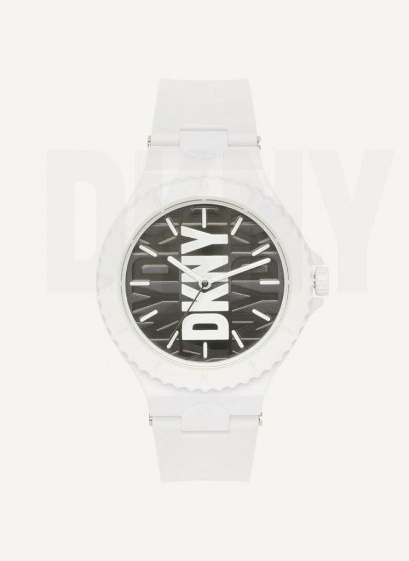 DKNY Chambers Silicone Women\'s Watches White | Ireland_D1750