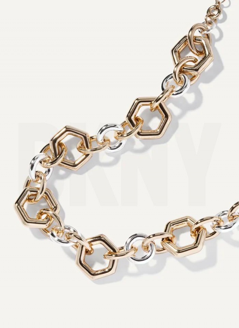 DKNY Chunky Chain Women's Necklace Gold | Ireland_D0604