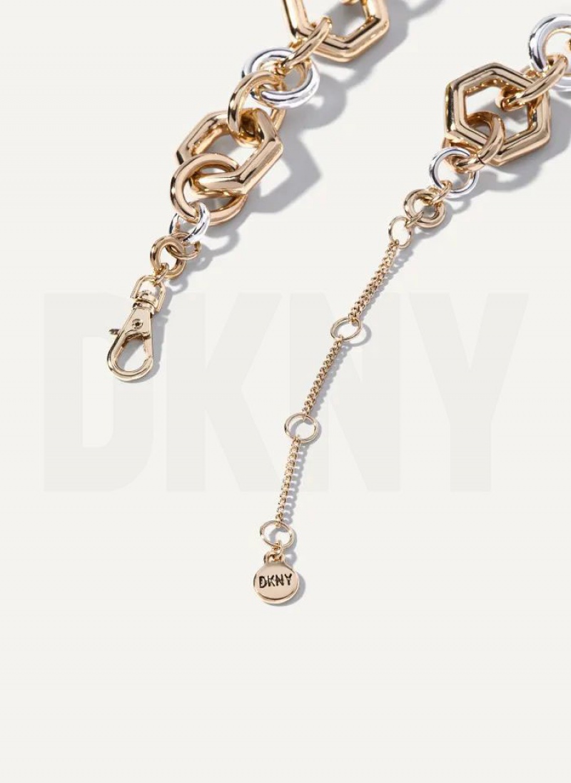 DKNY Chunky Chain Women's Necklace Gold | Ireland_D0604