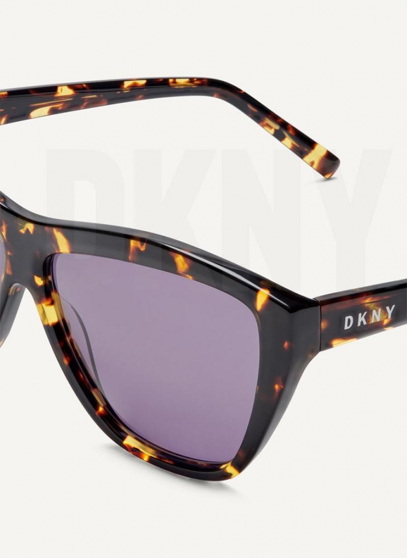 DKNY City Native Modern Rectangle Women's Sunglasses Black | Ireland_D0617