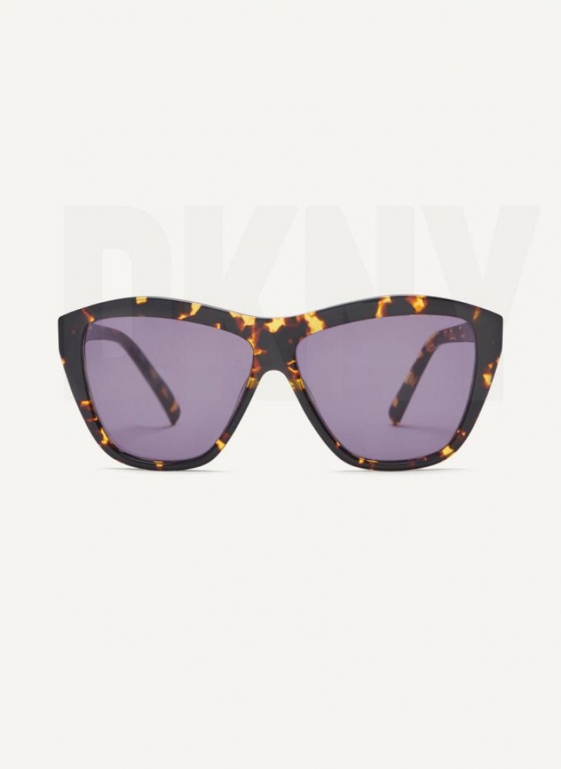 DKNY City Native Modern Rectangle Women\'s Sunglasses Black | Ireland_D0617