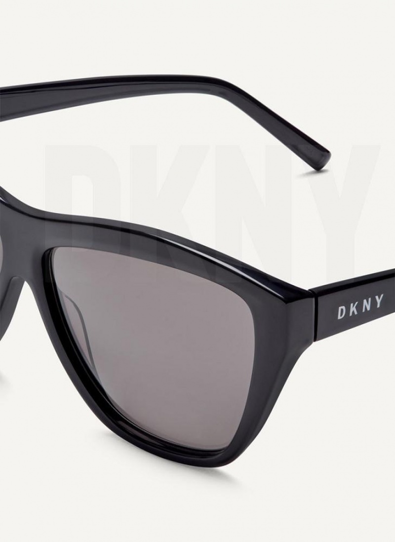 DKNY City Native Modern Rectangle Women's Sunglasses Black | Ireland_D1267