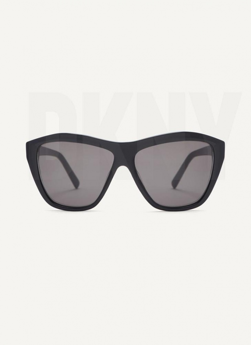 DKNY City Native Modern Rectangle Women\'s Sunglasses Black | Ireland_D1267