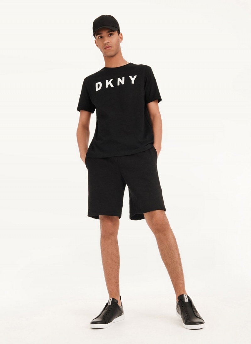 DKNY Classic Logo Men's T Shirts Black | Ireland_D0128