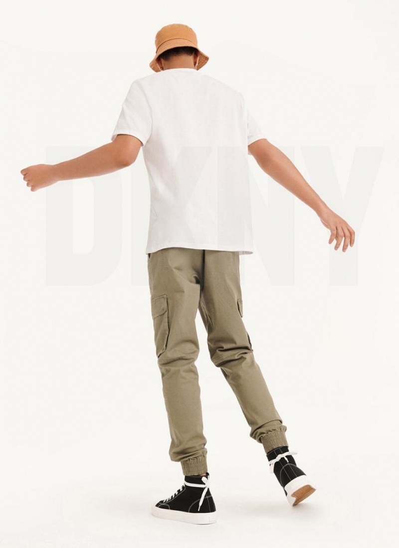 DKNY Classic Logo Men's T Shirts White | Ireland_D1453