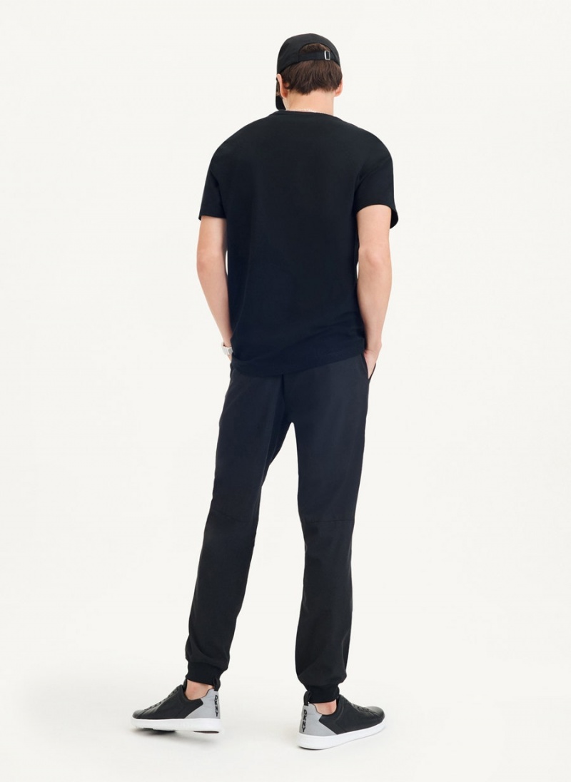 DKNY Clean Front Logo Men's T Shirts Black | Ireland_D0115