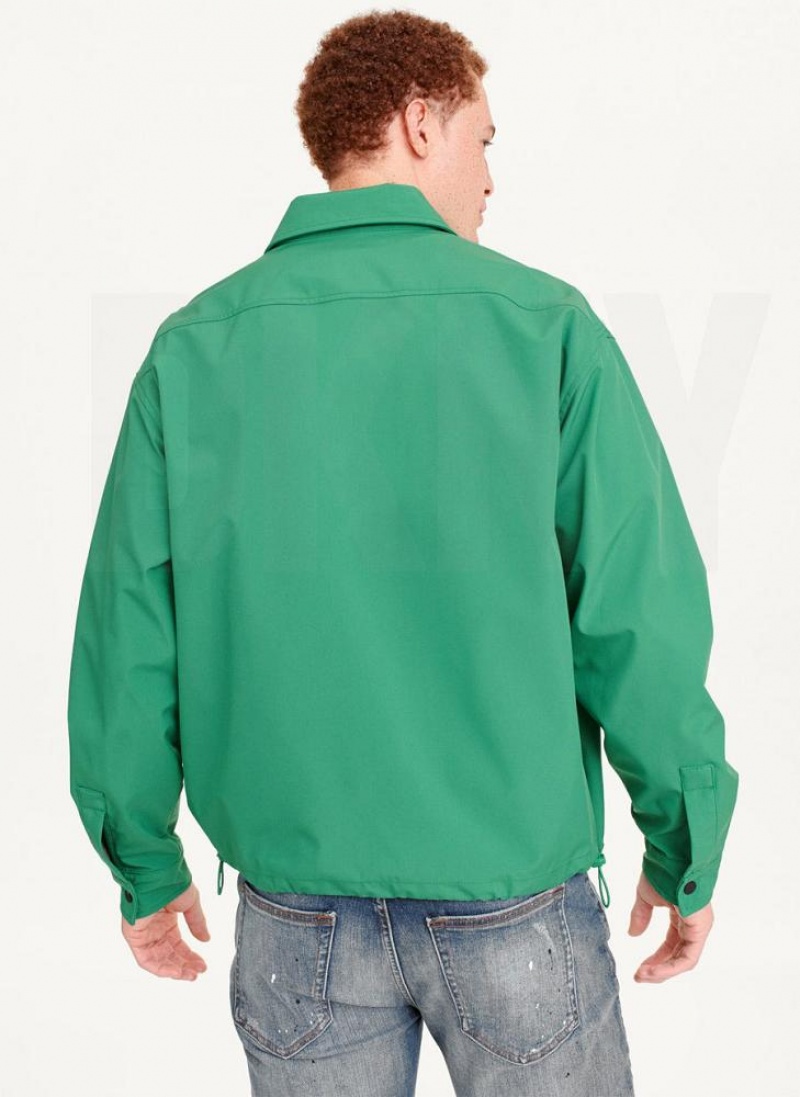 DKNY Coaches Logo Men's Jackets Green | Ireland_D1484