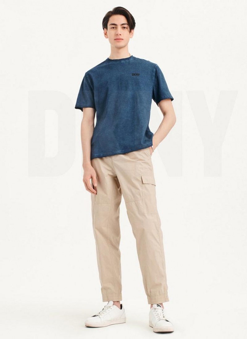 DKNY Cold Pigment Dyed Men's T Shirts Navy | Ireland_D1476