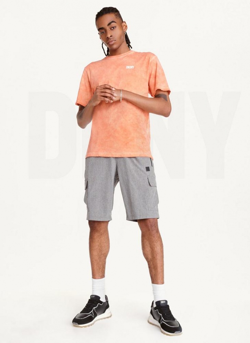 DKNY Cold Pigment Dyed Men's T Shirts Orange | Ireland_D0198