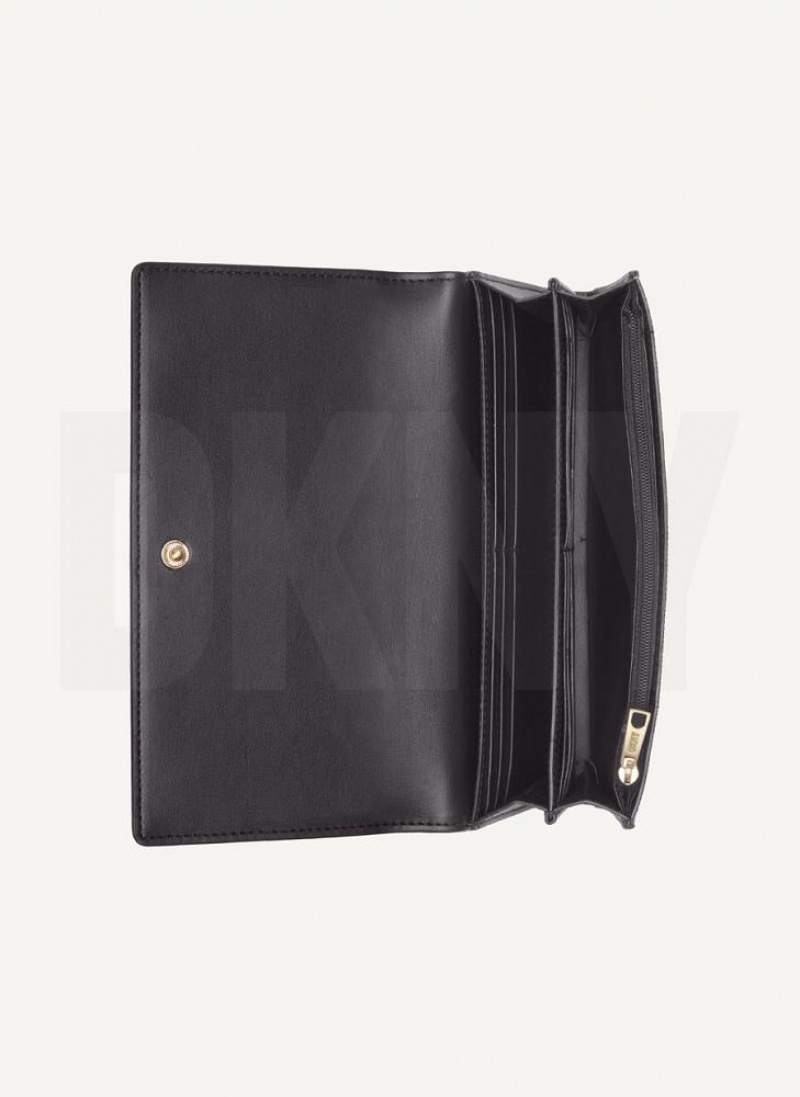 DKNY Continental - Pvc Logo Women's Wallets Black | Ireland_D0692