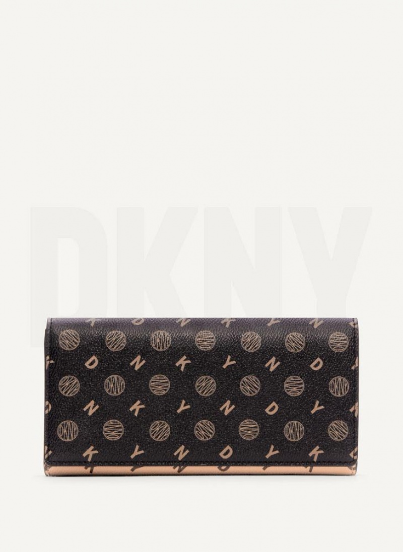 DKNY Continental - Pvc Logo Women\'s Wallets Black | Ireland_D0692