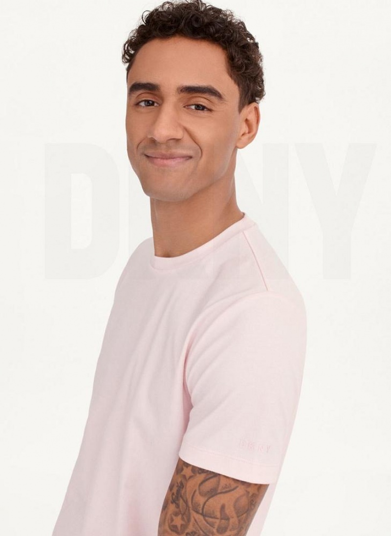 DKNY Cotton Poly Pique Men's T Shirts Pink | Ireland_D1512