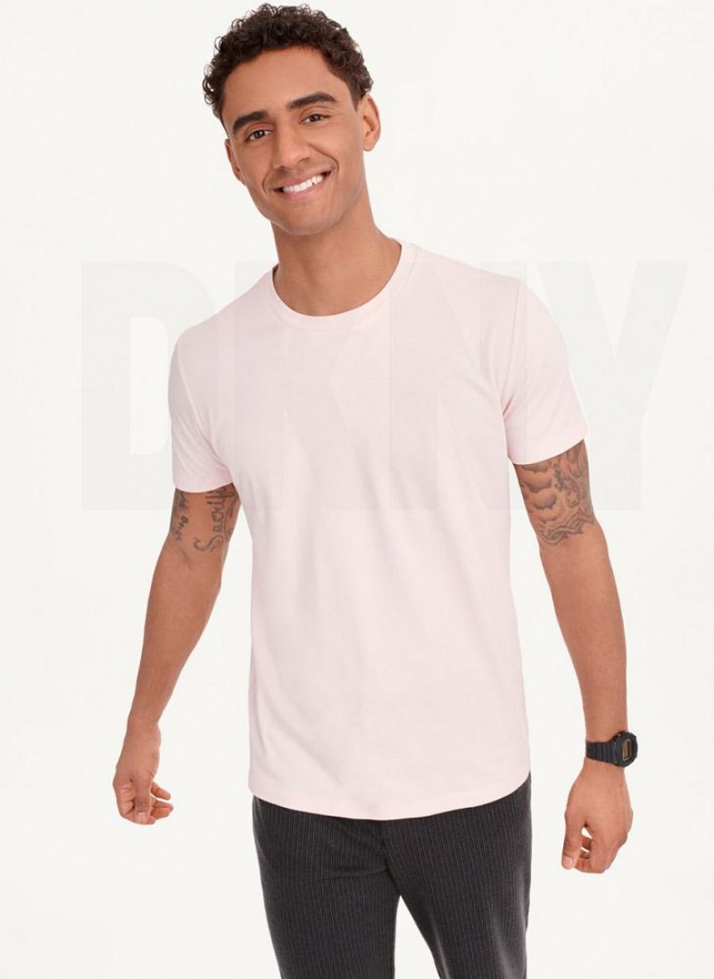 DKNY Cotton Poly Pique Men\'s T Shirts Pink | Ireland_D1512