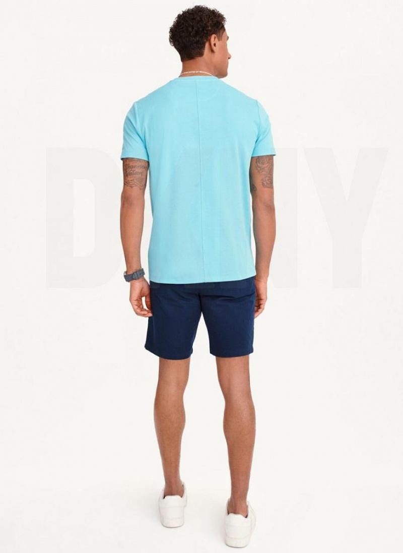 DKNY Cotton Poly Pique Men's T Shirts Turquoise | Ireland_D0863