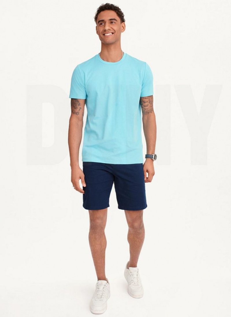 DKNY Cotton Poly Pique Men's T Shirts Turquoise | Ireland_D0863