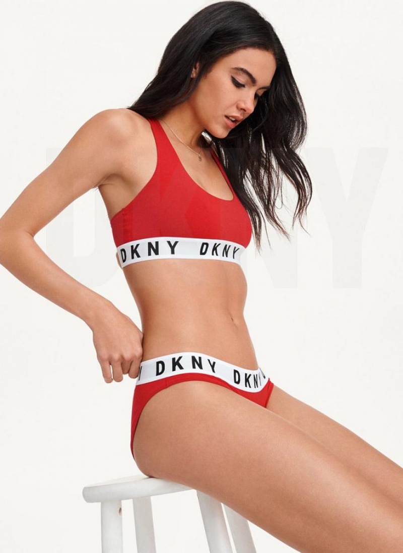 DKNY Cozy Boyfriend Bikini Women's Panties Red | Ireland_D1674