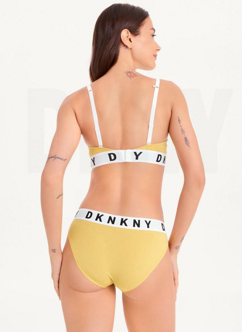 DKNY Cozy Boyfriend Bikini Women's Panties Yellow | Ireland_D0943