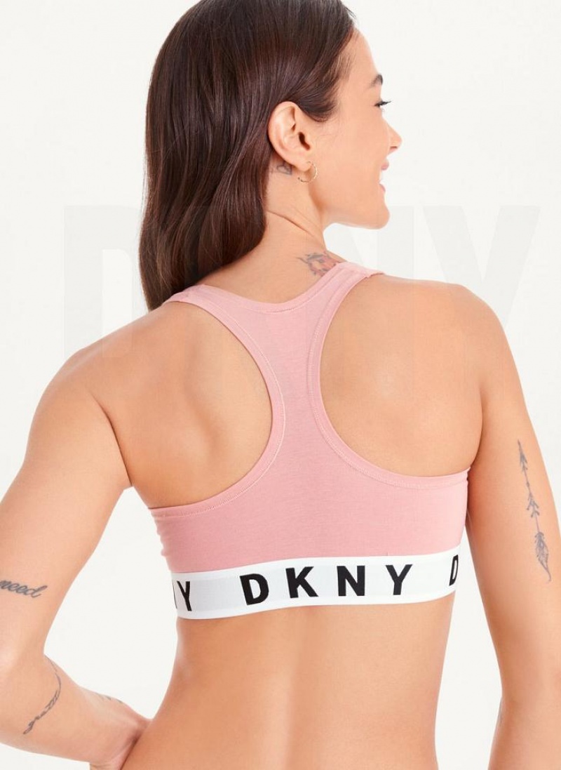 DKNY Cozy Boyfriend Racerback Women's Bras Pink | Ireland_D0864