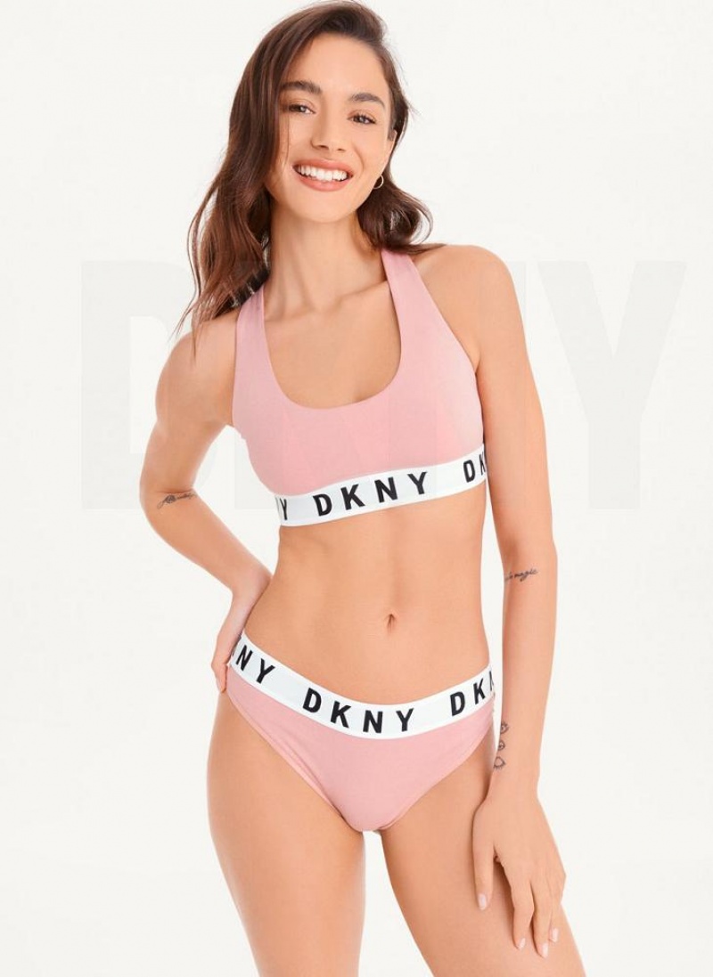 DKNY Cozy Boyfriend Racerback Women's Bras Pink | Ireland_D0864