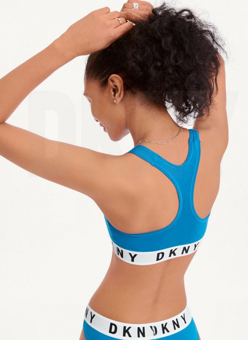 DKNY Cozy Boyfriend Racerback Women's Bras Blue | Ireland_D0877