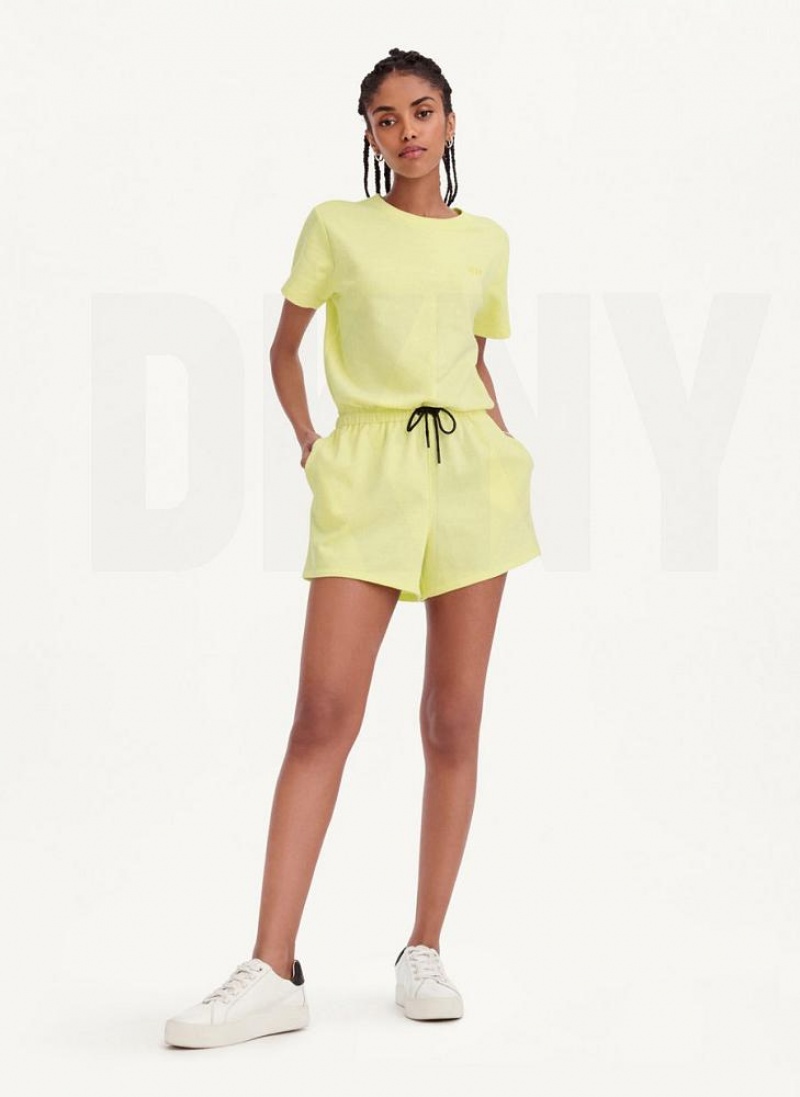 DKNY Crew Neck Women's Jumpsuit Lemon | Ireland_D1720